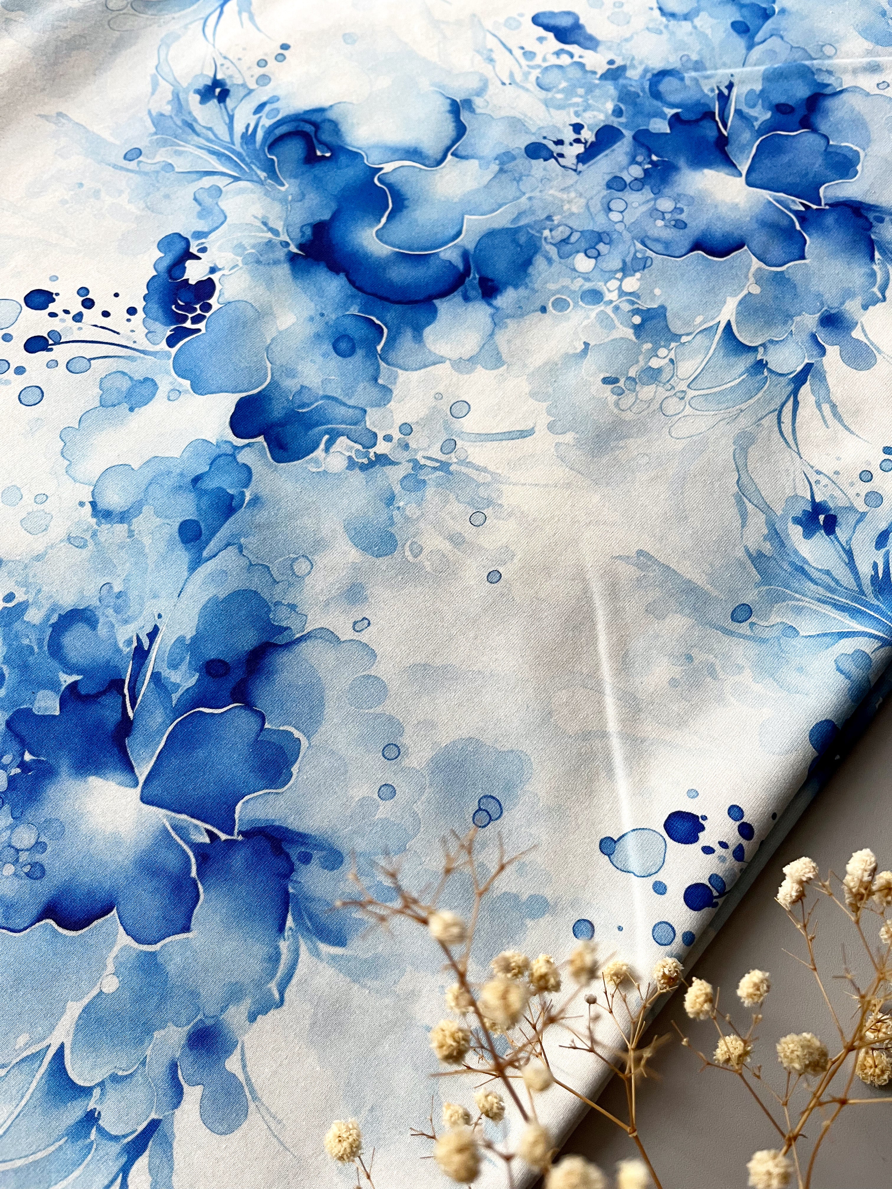Aquarell Blue Blumen Dauervorbestellung